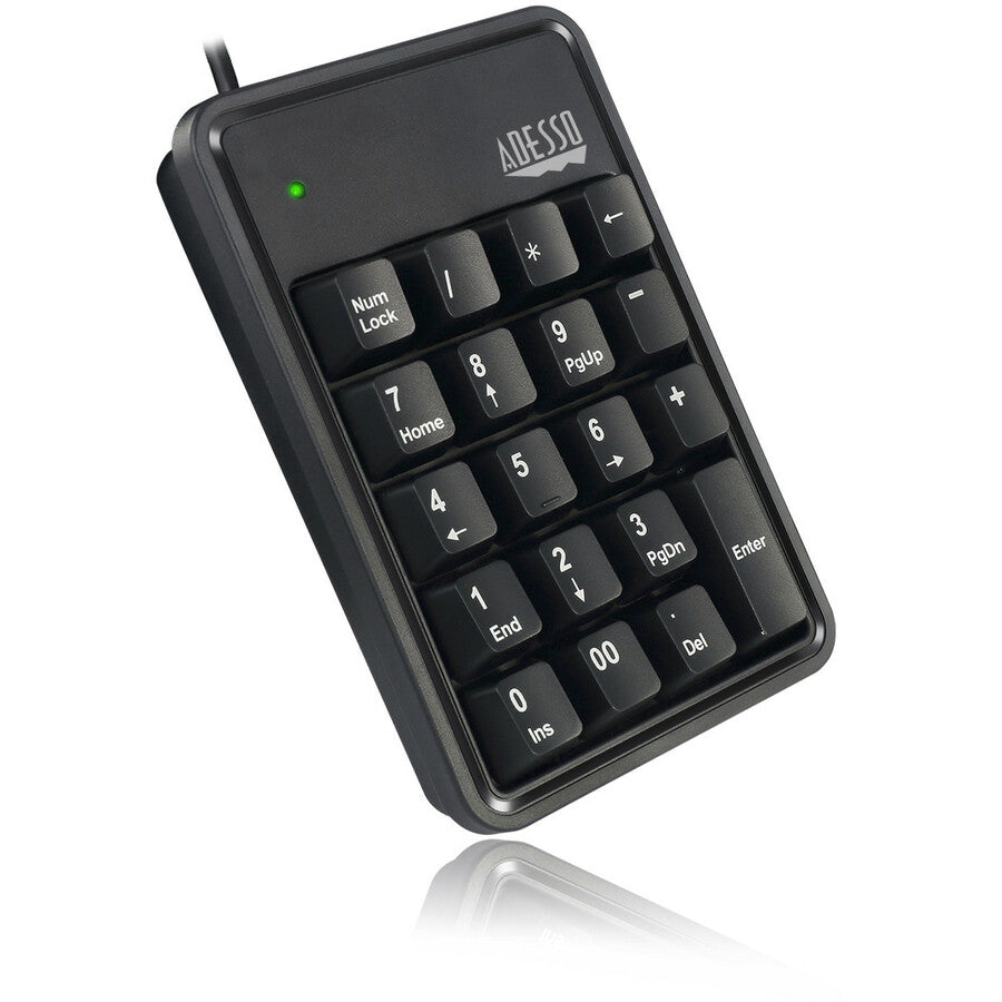 Adesso 19-Key Mechanical Keypad with 3-Port USB Hub