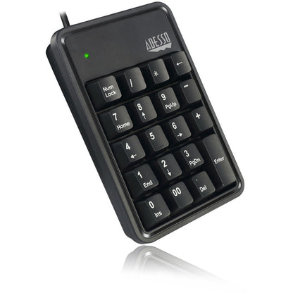 Adesso 19-Key Mechanical Keypad with 3-Port USB Hub