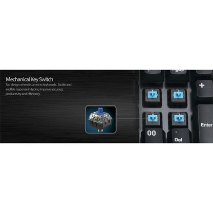 Adesso 19-Key Mechanical Keypad with 3-Port USB Hub