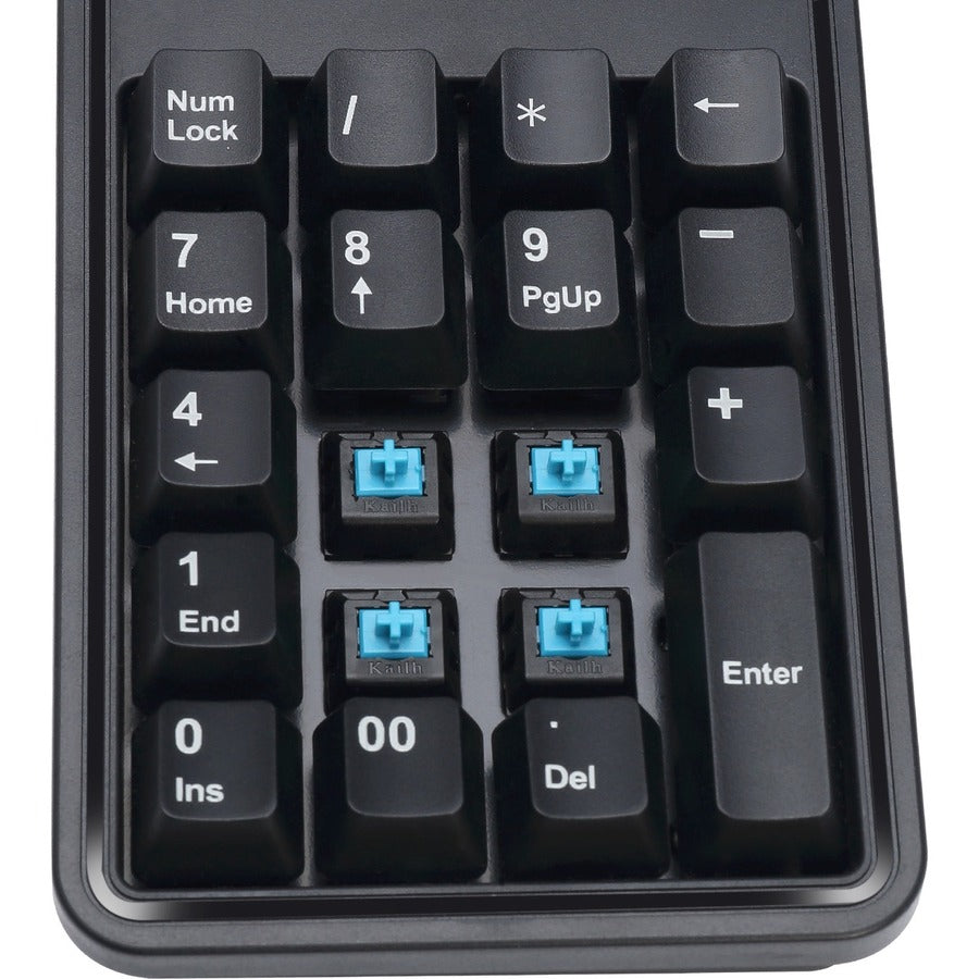Adesso 19-Key Mechanical Keypad with 3-Port USB Hub