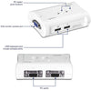TRENDnet 2-Port USB KVM Switch And Cable Kit, 2048 x 1536 Resolution, Device Monitoring, Auto-Scan, Audible Feedback, USB 1.1, Compliant With Windows And Linux, Hot-Pluggable, White, TK-207K