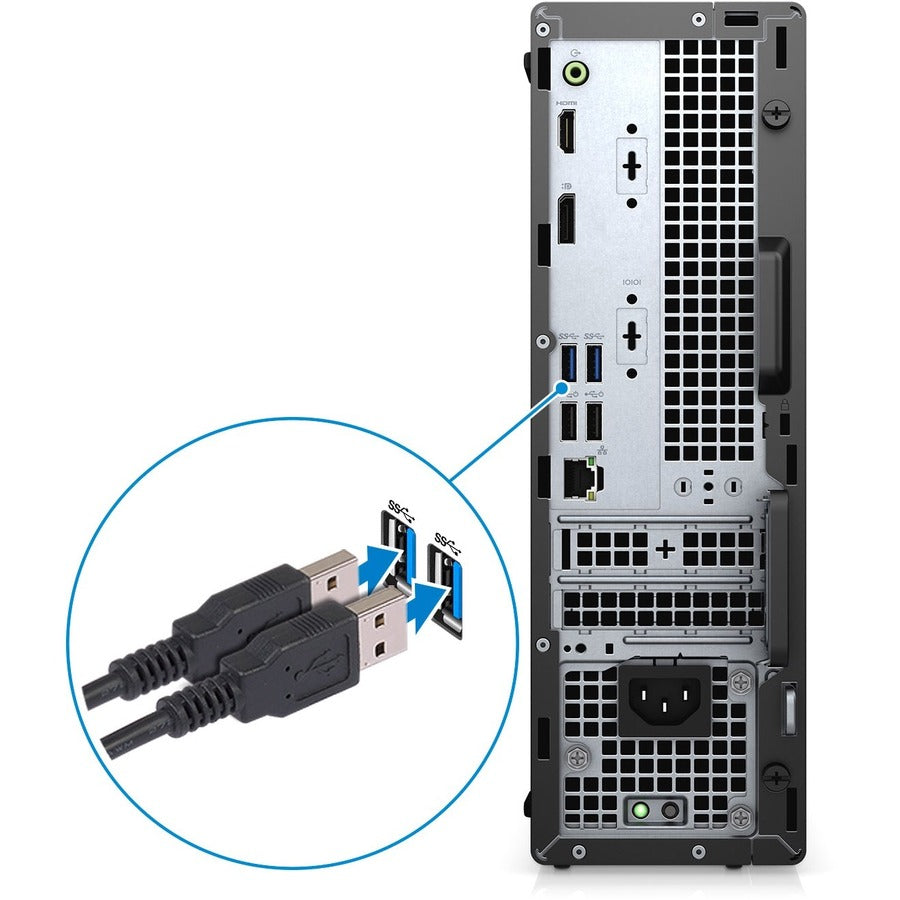 Dell OptiPlex 3000 3080 Desktop Computer - Intel Core i5 10th Gen i5-10505 Hexa-core (6 Core) 3.20 GHz - 8 GB RAM DDR4 SDRAM - 256 GB NVMe M.2 PCI Express M.2 SSD - Small Form Factor - Black
