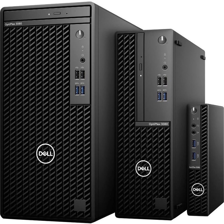 Dell OptiPlex 3000 3080 Desktop Computer - Intel Core i5 10th Gen i5-10505 Hexa-core (6 Core) 3.20 GHz - 8 GB RAM DDR4 SDRAM - 256 GB NVMe M.2 PCI Express M.2 SSD - Small Form Factor - Black