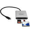 Star Tech.com USB 3.0 Flash Memory Multi-Card Reader / Writer with USB-C - SD microSD and CompactFlash Card Reader w/ Integrated USB-C Cable