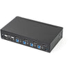 StarTech.com 4-Port DisplayPort KVM Switch - DP KVM Switch with Built-in USB 3.0 Hub for Peripherals - 4K 30 Hz