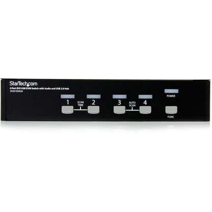 StarTech.com StarTech.com 4 Port DVI + USB KVM Switch with Audio - KVM switch - USB 2.0 Hub - 2 ports - 1 local user - 1U
