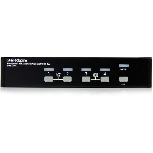 StarTech.com StarTech.com 4 Port DVI + USB KVM Switch with Audio - KVM switch - USB 2.0 Hub - 2 ports - 1 local user - 1U