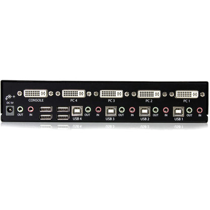 StarTech.com StarTech.com 4 Port DVI + USB KVM Switch with Audio - KVM switch - USB 2.0 Hub - 2 ports - 1 local user - 1U