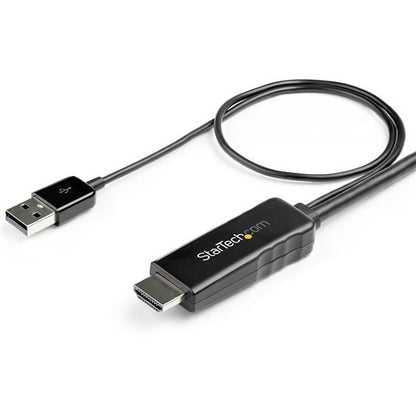 StarTech.com 6ft (2m) HDMI to DisplayPort Cable 4K 30Hz - Active HDMI 1.4 to DP 1.2 Adapter Cable with Audio - USB Powered Video Converter