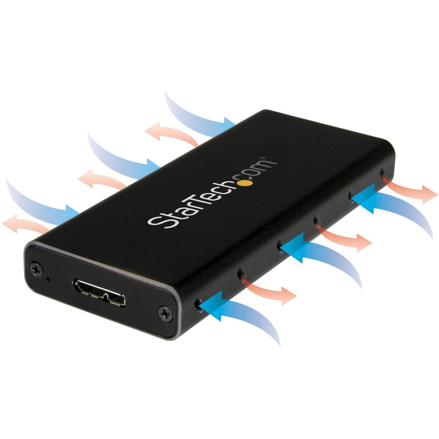 StarTech.com M.2 SSD Enclosure for M.2 SATA SSDs - USB 3.1 (10Gbps) with USB-C Cable - External Enclosure for USB-C Host - Aluminum