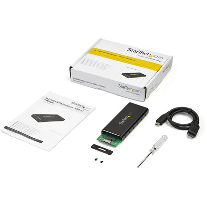 StarTech.com M.2 SSD Enclosure for M.2 SATA SSDs - USB 3.1 (10Gbps) with USB-C Cable - External Enclosure for USB-C Host - Aluminum