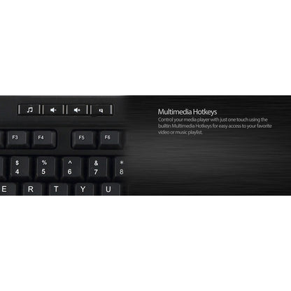 Adesso Multimedia Desktop Keyboard with 3-Port USB Hub