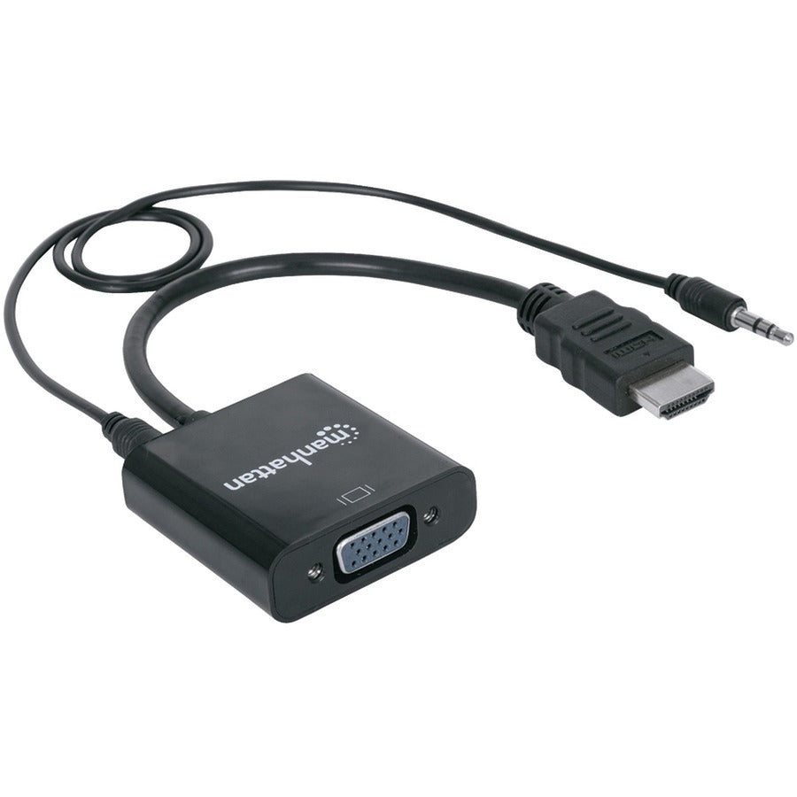 Manhattan HDMI Male to VGA Female Converter with Audio and Optional USB Micro-B Power Port