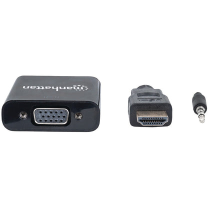 Manhattan HDMI Male to VGA Female Converter with Audio and Optional USB Micro-B Power Port