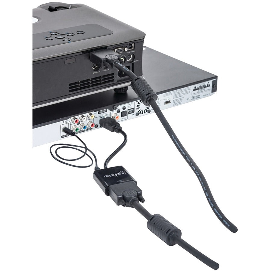 Manhattan HDMI Male to VGA Female Converter with Audio and Optional USB Micro-B Power Port