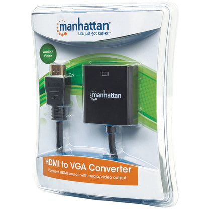 Manhattan HDMI Male to VGA Female Converter with Audio and Optional USB Micro-B Power Port