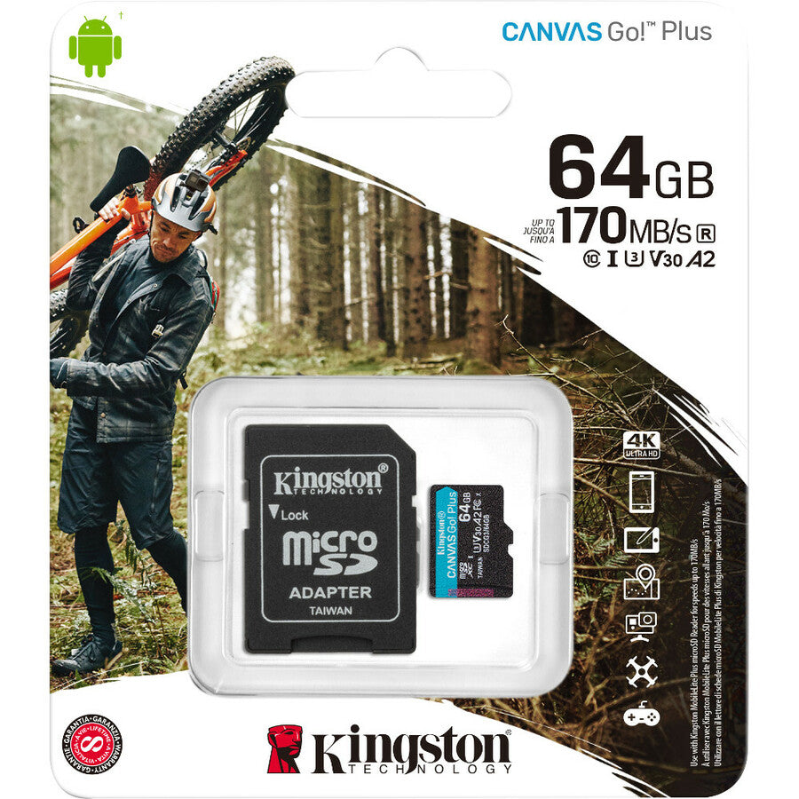 Kingston Canvas Go! Plus 64 GB Class 10/UHS-I (U3) microSDXC