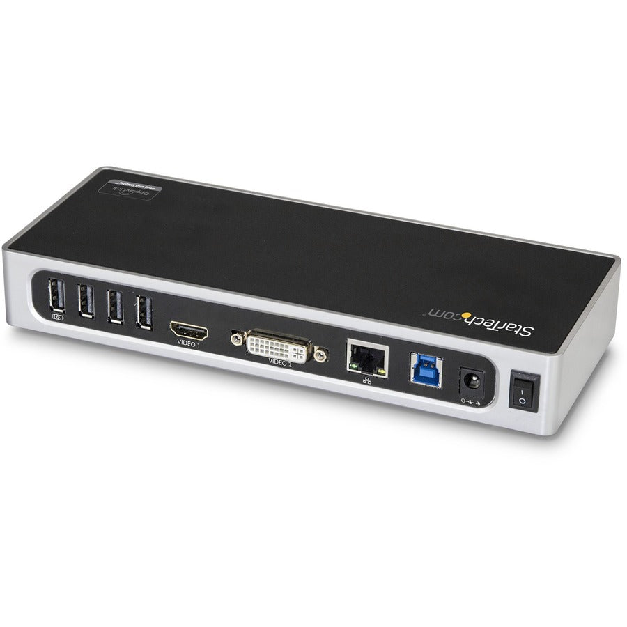 Star Tech.com USB 3.0 Docking Station - Dual Monitor Laptop Dock with HDMI & DVI/VGA - 6x USB Type-A Hub, GbE - Universal Windows & Mac