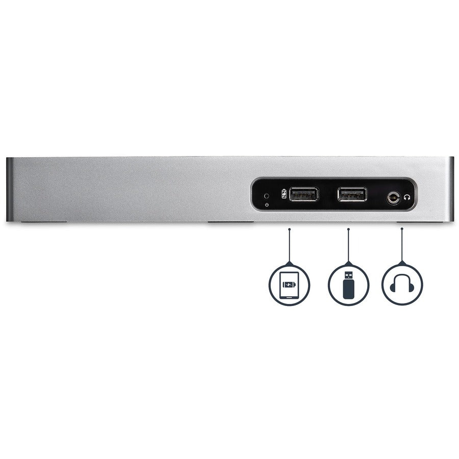 Star Tech.com USB 3.0 Docking Station - Dual Monitor Laptop Dock with HDMI & DVI/VGA - 6x USB Type-A Hub, GbE - Universal Windows & Mac