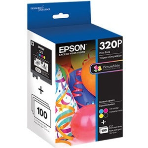 Epson T320P Original Ink Cartridge/Paper Kit - Black, Cyan, Magenta, Yellow