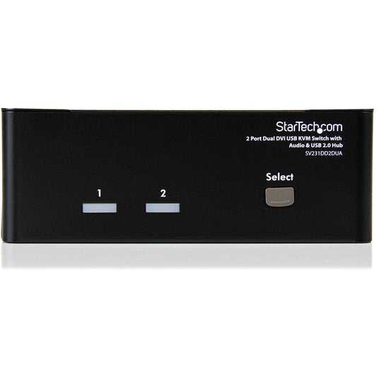 StarTech.com 2 Port Dual DVI USB KVM Switch w/ Audio & USB Hub