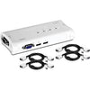 TRENDnet 4-Port USB KVM Switch Kit, VGA And USB Connections, 2048 x 1536 Resolution, Cabling Included, Control Up To 4 Computers, Compliant With Window, Linux, and Mac OS, White, TK-407K