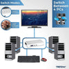 TRENDnet 4-Port USB KVM Switch Kit, VGA And USB Connections, 2048 x 1536 Resolution, Cabling Included, Control Up To 4 Computers, Compliant With Window, Linux, and Mac OS, White, TK-407K
