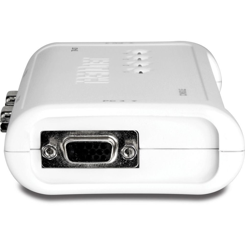 TRENDnet 4-Port USB KVM Switch Kit, VGA And USB Connections, 2048 x 1536 Resolution, Cabling Included, Control Up To 4 Computers, Compliant With Window, Linux, and Mac OS, White, TK-407K