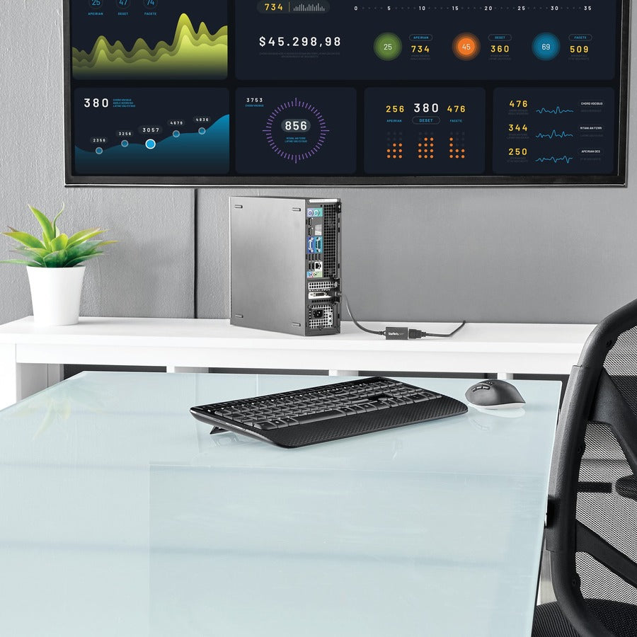 StarTech.com DisplayPort to HDMI Adapter, 1080p DP to HDMI Video Converter, DP to HDMI Monitor/TV Dongle, Passive, Latching DP Connector