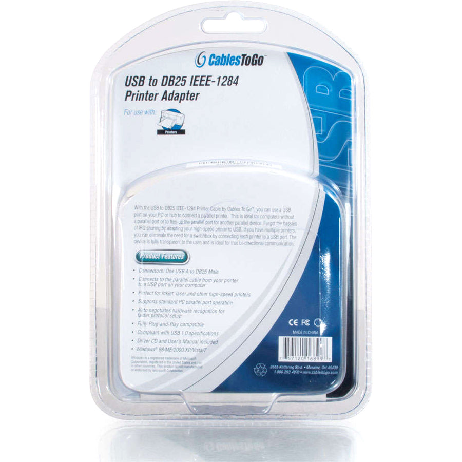 C2G 6ft USB to DB25 Parallel Printer Adapter Cable