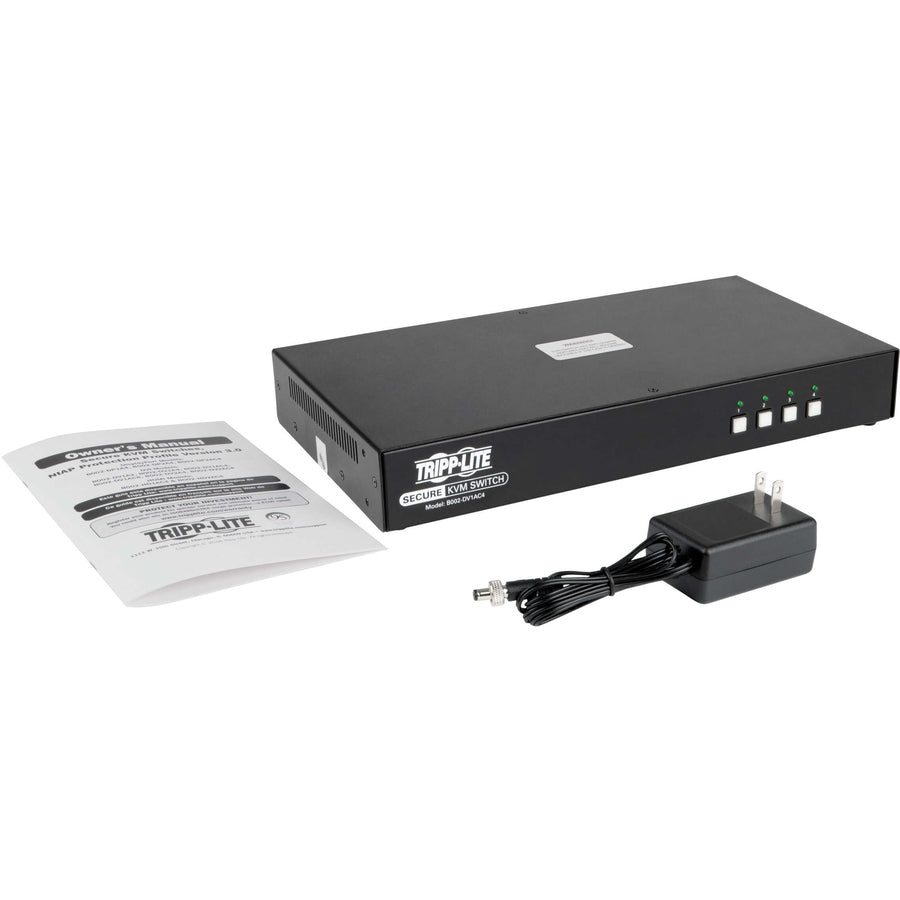 Tripp Lite Secure KVM Switch 4-Port DVI + Audio NIAP PP3.0 Certified w/ CAC