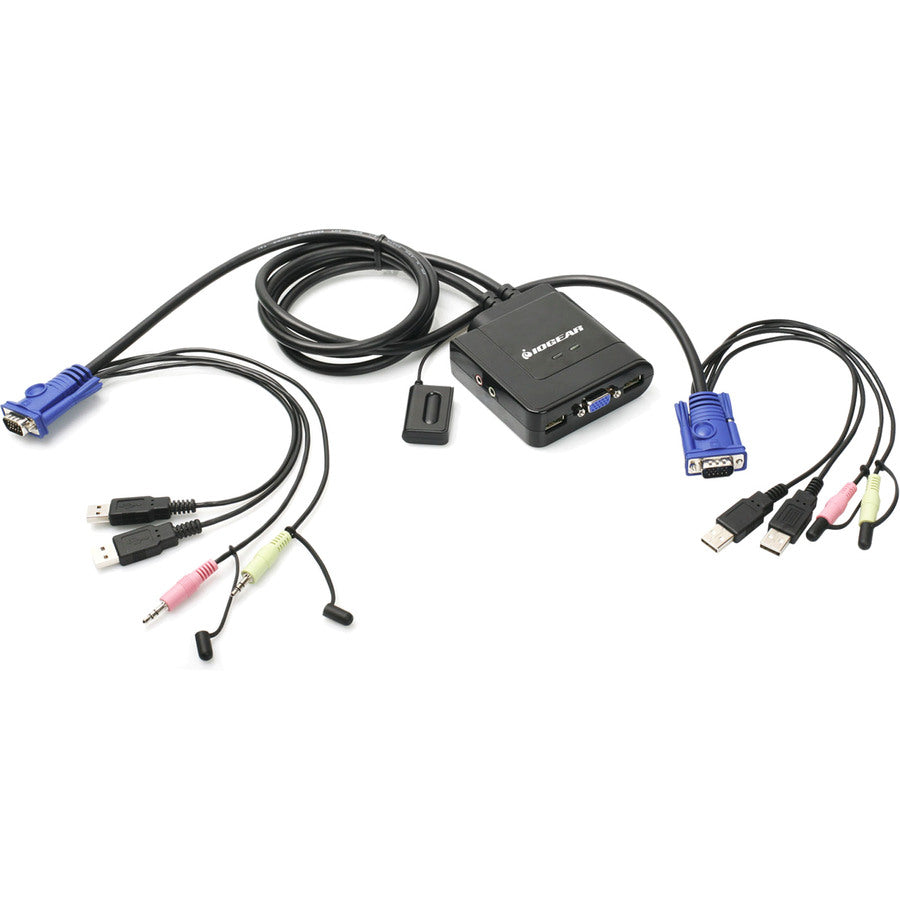 IOGEAR 2-Port USB VGA Cable KVM with DisplayPort Adapters