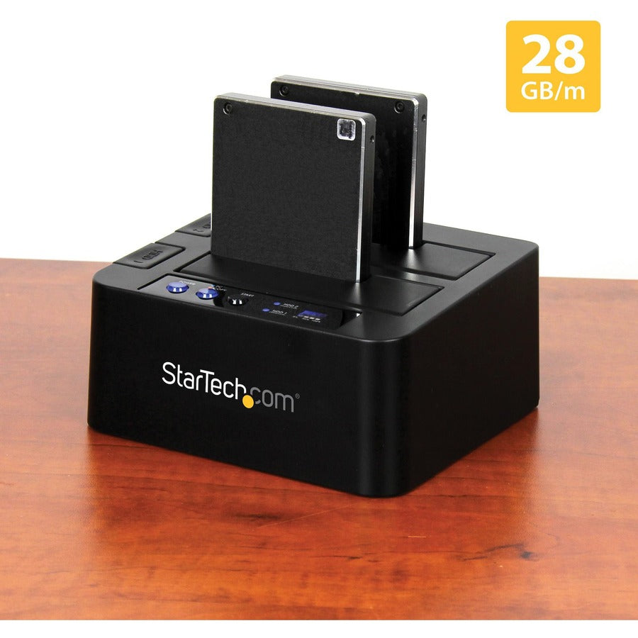 StarTech.com USB 3.1 (10Gbps) Standalone Duplicator Dock for 2.5" & 3.5" SATA SSD / HDD Drives - with Fast-Speed Duplication up to 28GB/min