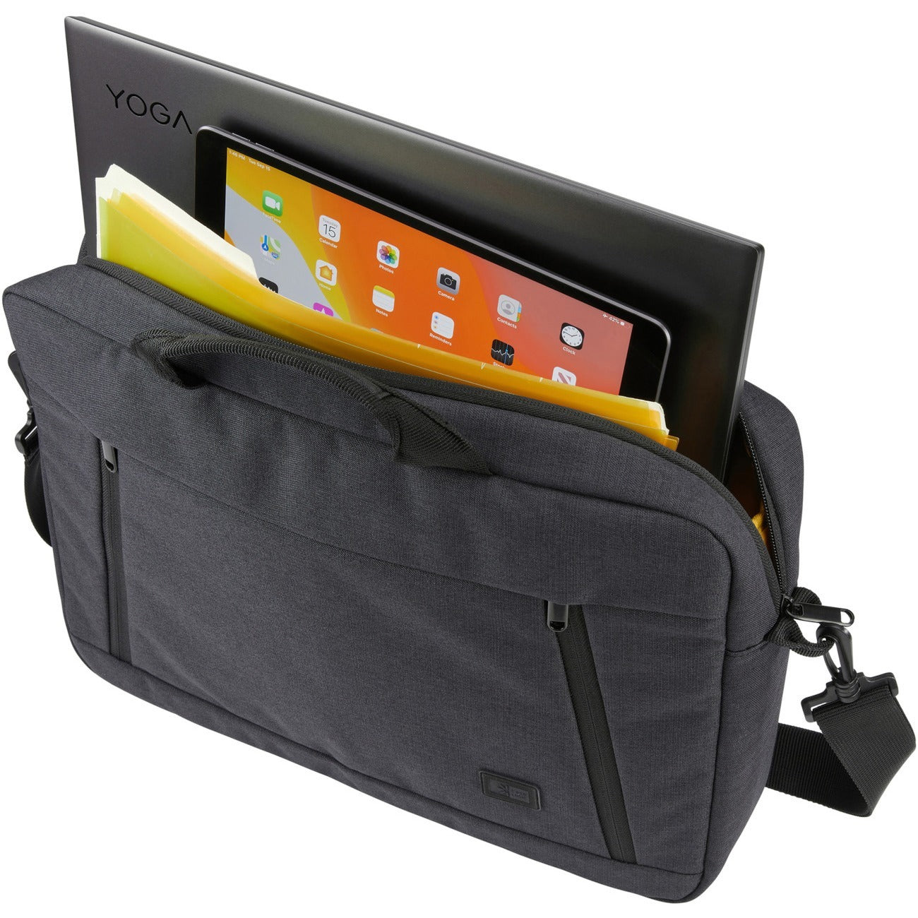 Case Logic Huxton Carrying Case (Attach&eacute;) for 10.1" to 15.6" Apple iPad Notebook - Black