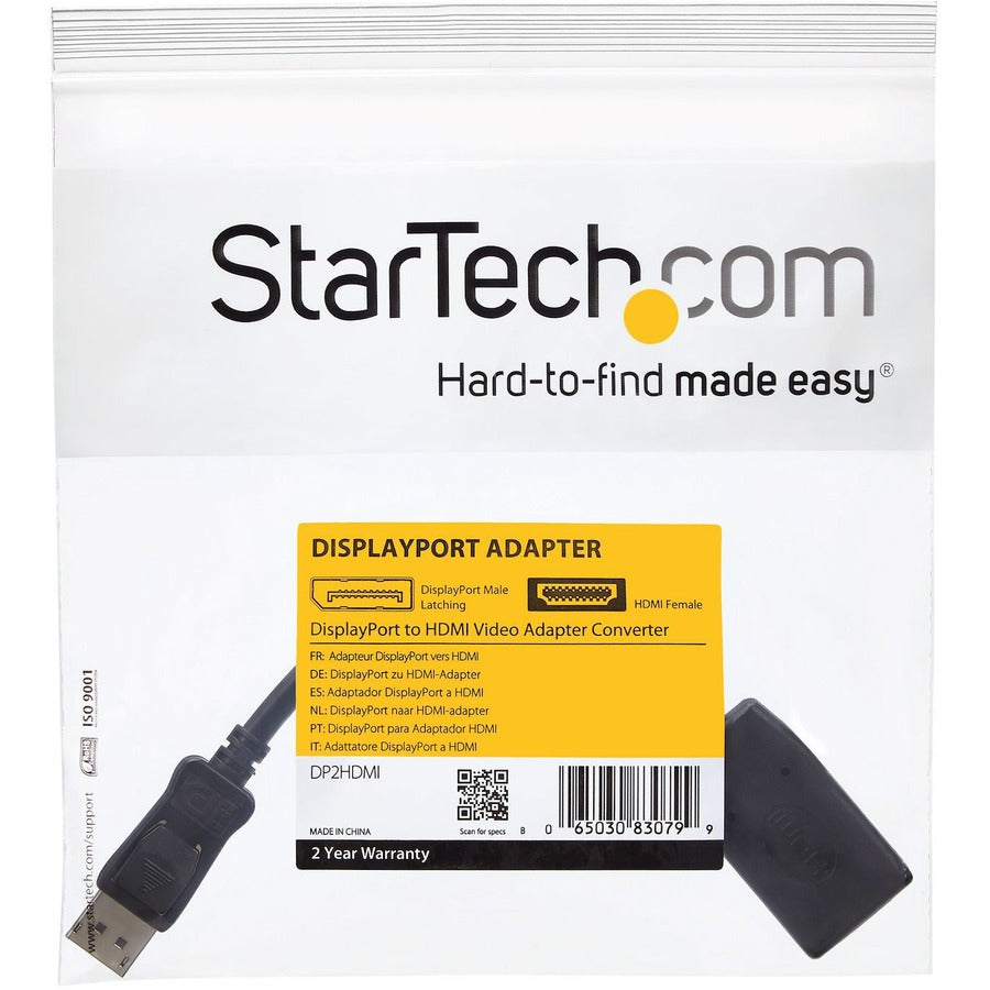 StarTech.com DisplayPort to HDMI Adapter, 1080p DP to HDMI Adapter/Video Converter, VESA Certified, DP to HDMI Monitor/Display, Passive