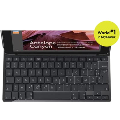 Logitech SLIM FOLIO Keyboard/Cover Case (Folio) Apple Pencil, iPad (2018), iPad (2017) - Black