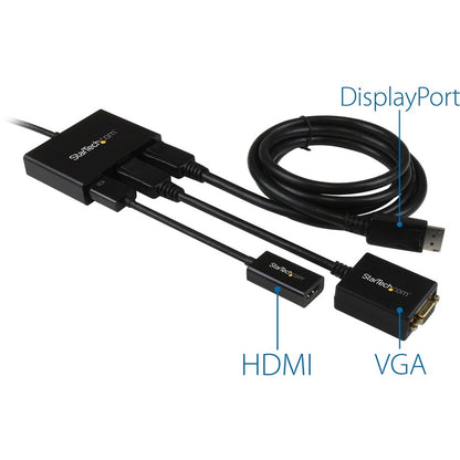 StarTech.com 3-Port Multi Monitor Adapter, DisplayPort 1.2 MST Hub, Dual 4K, 1x 1080p, Video Splitter for Extended Desktop Mode, Windows