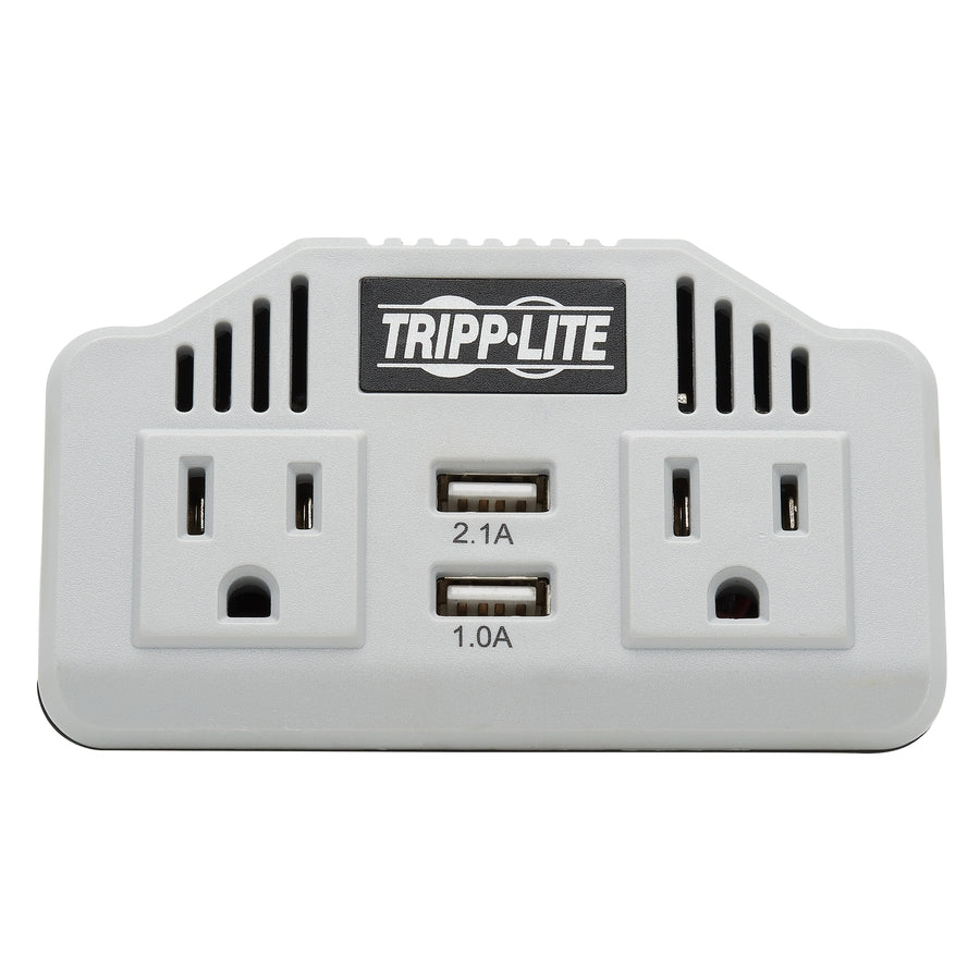 Tripp Lite Ultra-Compact Car Inverter 400W 12V DC to 120V AC 2 UBS Charging Ports 2 Outlets