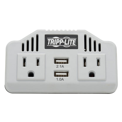 Tripp Lite Ultra-Compact Car Inverter 400W 12V DC to 120V AC 2 UBS Charging Ports 2 Outlets