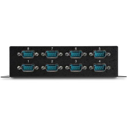 StarTech.com USB to Serial Adapter Hub - 8 Port - Industrial - Wall Mount - Din Rail - COM Port Retention - FTDI USB to RS232