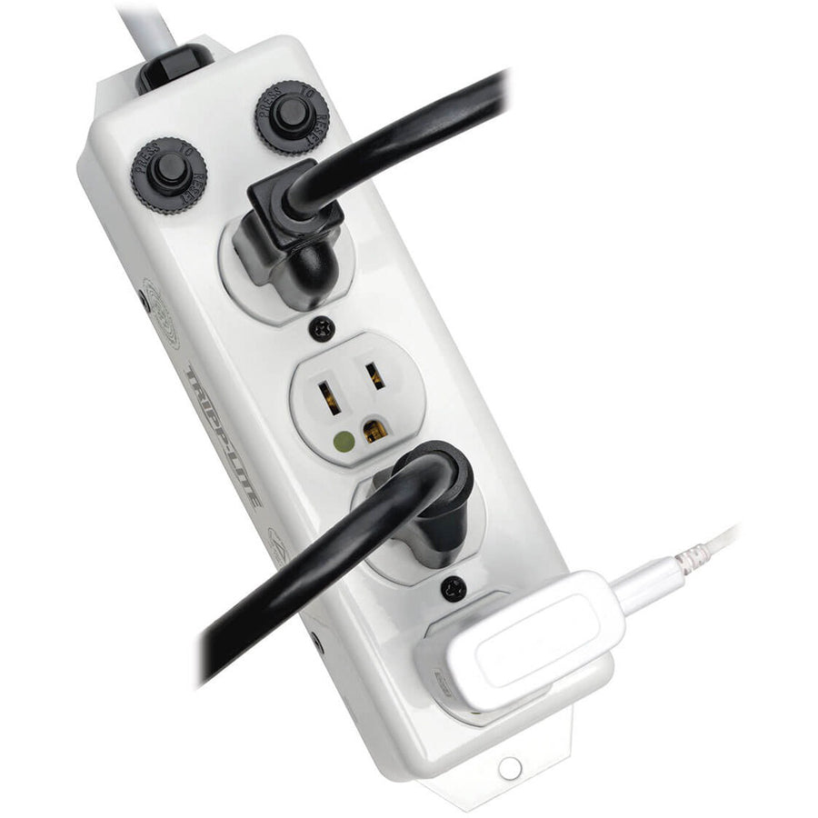 Tripp Lite Safe-IT Power Strip Hospital Medical Antimicrobial 120V 4 Outlet UL1363A 15' Cord Metal