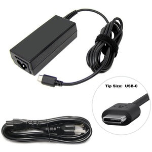 Premium Power Products UL Rated, 45W, 2.25A, 5V/9V/15V/20V PD Controlled, USB-C, AC Adapter Charger L43407-001 for HP Chromebook 11 G6 G7 Only; Chromebook 14 Series, Chromebook 15 Series, Chromebook 17 Series L43407-001; 1 Year Warranty from eReplacements