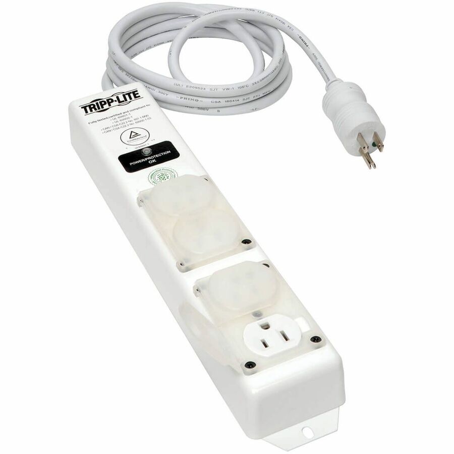 Tripp Lite Safe-IT Surge Protector Power Strip Medical Hospital Antimicrobial Metal 4 Outlet 15' Cord