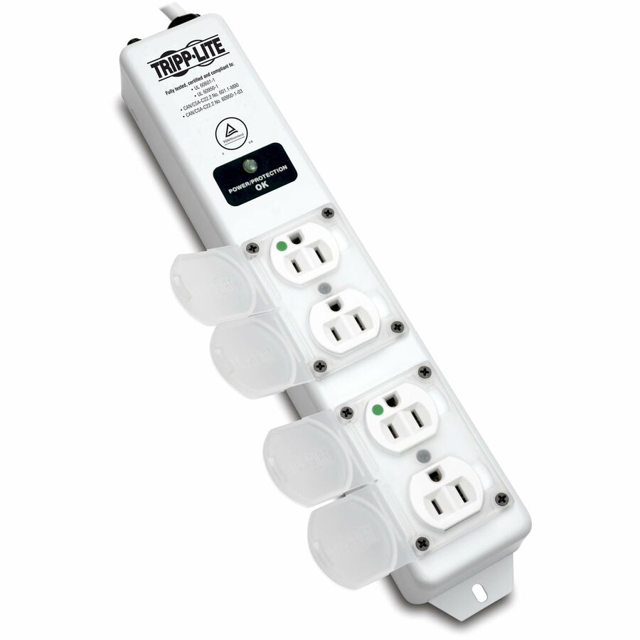 Tripp Lite Safe-IT Surge Protector Power Strip Medical Hospital Antimicrobial Metal 4 Outlet 15' Cord