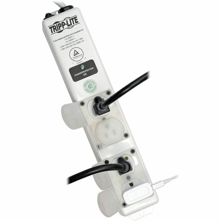 Tripp Lite Safe-IT Surge Protector Power Strip Medical Hospital Antimicrobial Metal 4 Outlet 15' Cord