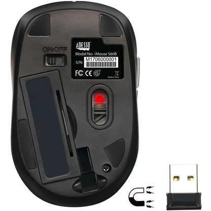 Adesso iMouse S60B - 2.4 GHz Wireless Programmable Nano Mouse