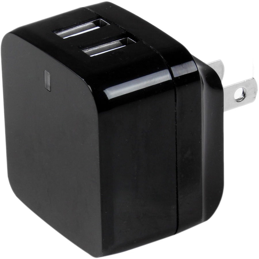 StarTech.com Travel USB Wall Charger - 2 Port - Black - Universal Travel Adapter - International Power Adapter - USB Charger
