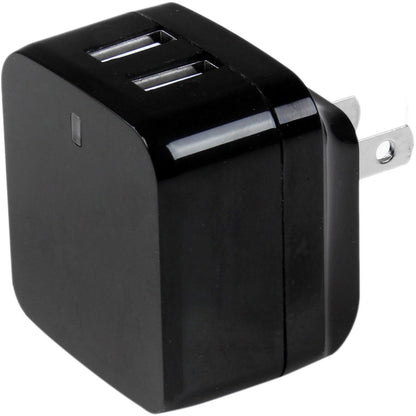 StarTech.com Travel USB Wall Charger - 2 Port - Black - Universal Travel Adapter - International Power Adapter - USB Charger
