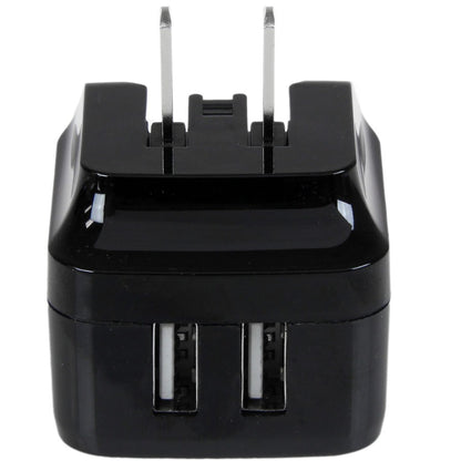 StarTech.com Travel USB Wall Charger - 2 Port - Black - Universal Travel Adapter - International Power Adapter - USB Charger