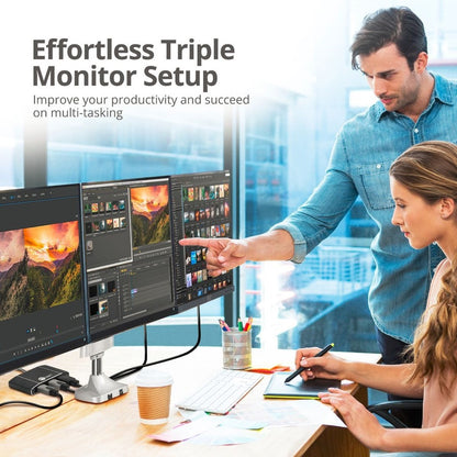 Triple 4K DisplayPort 1.4 to 2 DP & HDMI MST Hub Splitter